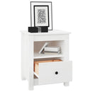sengebord 40x35x49 cm massivt fyrretræ hvid