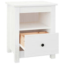 sengebord 40x35x49 cm massivt fyrretræ hvid