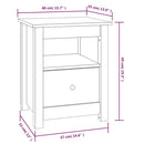 sengebord 40x35x49 cm massivt fyrretræ hvid