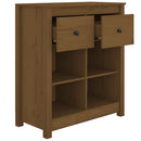 skænk 70x35x80 cm massivt fyrretræ gyldenbrun