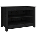 skobænk 70x38x45,5 cm massivt fyrretræ sort