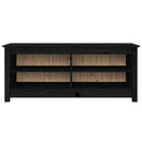 skobænk 110x38x45,5 cm massivt fyrretræ sort