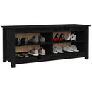skobænk 110x38x45,5 cm massivt fyrretræ sort