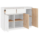 skænk 110x34x75 cm massivt fyrretræ hvid
