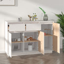 skænk 110x34x75 cm massivt fyrretræ hvid
