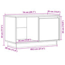tv-bord 74x35x44 cm massivt fyrretræ hvid