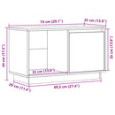 tv-bord 74x35x44 cm massivt fyrretræ grå