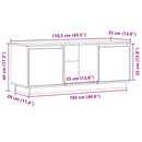 tv-bord 110,5x35x44 cm massivt fyrretræ hvid