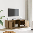 tv-bord 110,5x35x44 cm massivt fyrretræ gyldenbrun