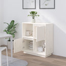 skænk 74x35x80 cm massivt fyrretræ hvid