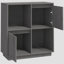 skænk 74x35x80 cm massivt fyrretræ grå