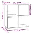 skænk 74x35x80 cm massivt fyrretræ grå