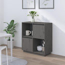 skænk 74x35x80 cm massivt fyrretræ grå