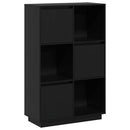 højskab 74x35x117 cm massivt fyrretræ sort