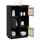 højskab 74x35x117 cm massivt fyrretræ sort