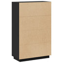 højskab 74x35x117 cm massivt fyrretræ sort