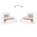 sengeborde 2 stk. 60x34x51 cm massivt fyrretræ hvid
