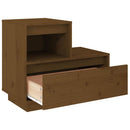 sengeborde 2 stk. 60x34x51 cm massivt fyrretræ gyldenbrun