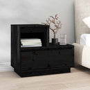 sengeborde 2 stk. 60x34x51 cm massivt fyrretræ sort
