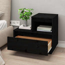 sengeborde 2 stk. 60x34x51 cm massivt fyrretræ sort