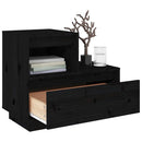 sengeborde 2 stk. 60x34x51 cm massivt fyrretræ sort