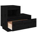 sengeborde 2 stk. 60x34x51 cm massivt fyrretræ sort