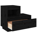sengeborde 2 stk. 60x34x51 cm massivt fyrretræ sort