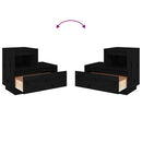 sengeborde 2 stk. 60x34x51 cm massivt fyrretræ sort