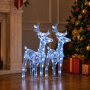 julerensdyr 2 stk. 80 LED'er akryl koldt hvidt lys