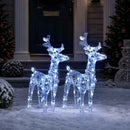 julerensdyr 2 stk. 80 LED'er akryl koldt hvidt lys