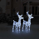 julerensdyr 2 stk. 80 LED'er akryl koldt hvidt lys