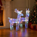 julerensdyr 2 stk. 80 LED'er akryl flerfarvet lys