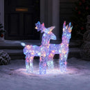julerensdyr 2 stk. 80 LED'er akryl flerfarvet lys