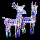 julerensdyr 2 stk. 80 LED'er akryl flerfarvet lys