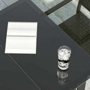 havebord 200x100x74 cm stål og glas sort