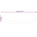 rund bordplade Ø30x2,5 cm ubehandlet massivt egetræ