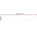 rund bordplade Ø80x2,5 cm ubehandlet massivt egetræ