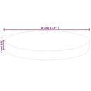 rund bordplade Ø30x4 cm ubehandlet massivt egetræ