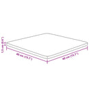 firkantet bordplade 40x40x1,5 cm ubehandlet massivt egetræ