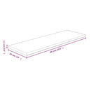 hyldeplade 60x20x1,5 cm ubehandlet massivt egetræ