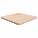 firkantet bordplade 50x50x2,5 cm ubehandlet massivt egetræ