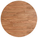 rund bordplade Ø60x1,5 cm behandlet massivt egetræ lysebrun