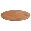 rund bordplade Ø70x1,5 cm behandlet massivt egetræ lysebrun