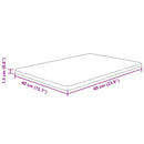 bordplade til badeværelse 60x40x1,5 cm massivt træ lysebrun