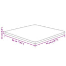 firkantet bordplade 50x50x1,5 cm behandlet massivt eg mørkebrun