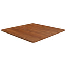 firkantet bordplade 70x70x1,5 cm behandlet massivt eg mørkebrun