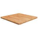 firkantet bordplade 60x60x2,5 cm behandlet massivt eg lysebrun