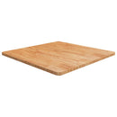 firkantet bordplade 80x80x2,5 cm behandlet massivt eg lysebrun