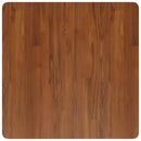 firkantet bordplade 70x70x2,5 cm behandlet massivt eg mørkebrun