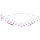 firkantet bordplade 40x40x4 cm behandlet massivt eg lysebrun